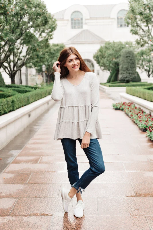 Fashion Forward Nicely Done Tiered Top in Gray