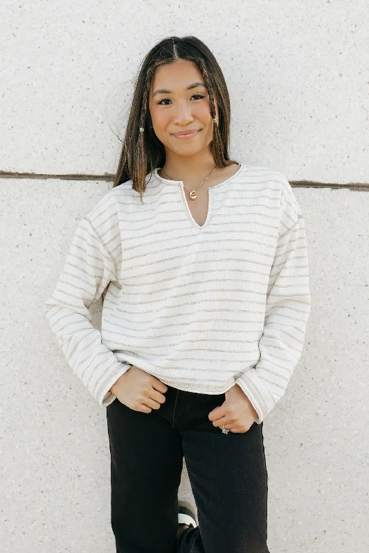 Mid-Week Savings Extended Through The Weekend Chandler Top-Cream Stripe