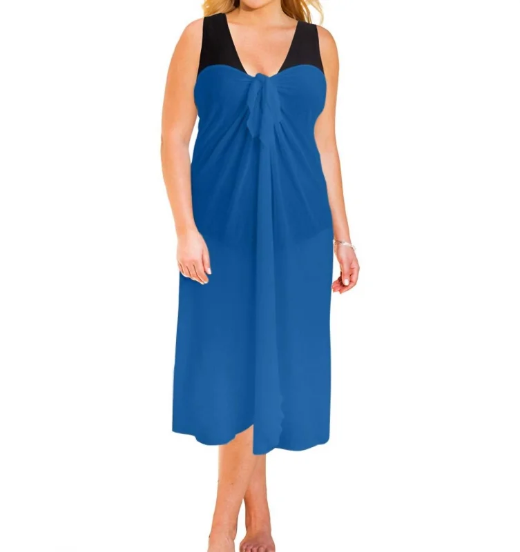 Modern Women's Fashion with Vintage Touches Sun Diva Plus Size Long Pareo Cover Up In Denim Modern Women's Fashion with Vintage Touches Sun Diva Plus Size Long Pareo Cover Up In Denim
