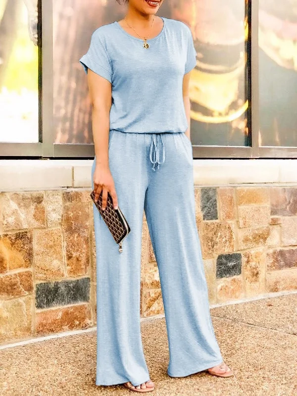Unleash Your Fashion Simple Casual Loose Top Shorts Set