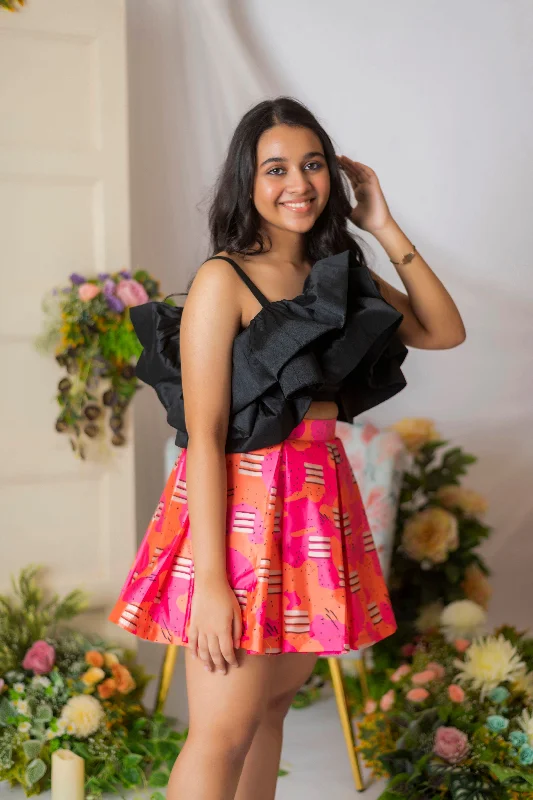 Your Dream Wardrobe At Dream Prices Pre-Order: Candy Printed Skirt with Black Layered Top Your Dream Wardrobe At Dream Prices Pre-Order: Candy Printed Skirt with Black Layered Top