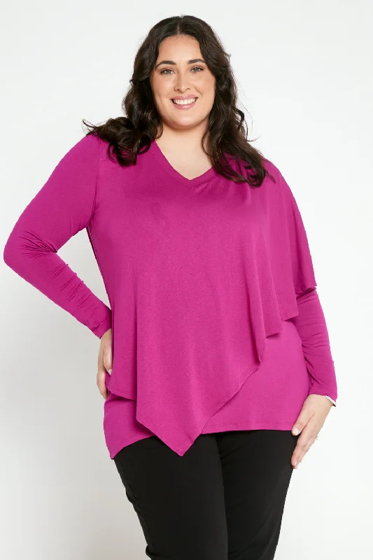 Luxury Fashion Discounts Tahiya Cape Top - Magenta