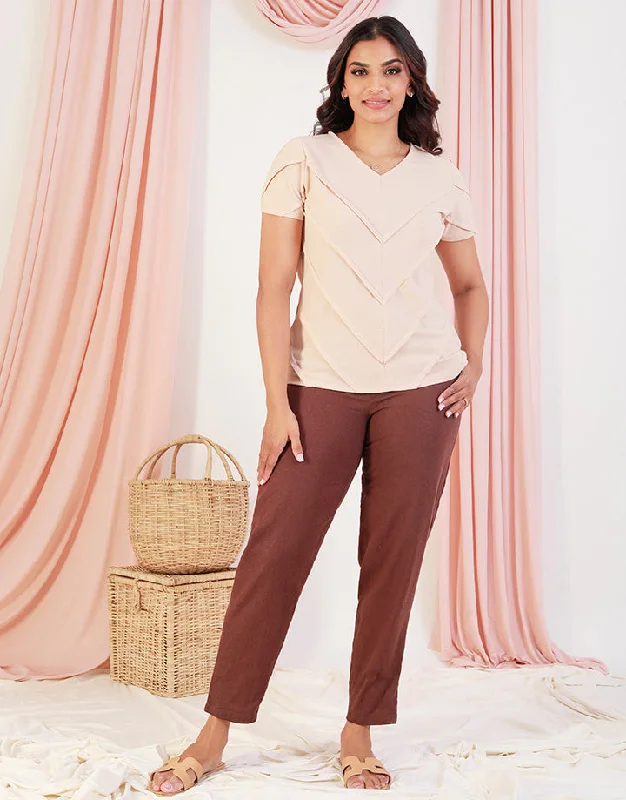The Best Discounts Of The Weekend V-Neck Top with Pintucks Details