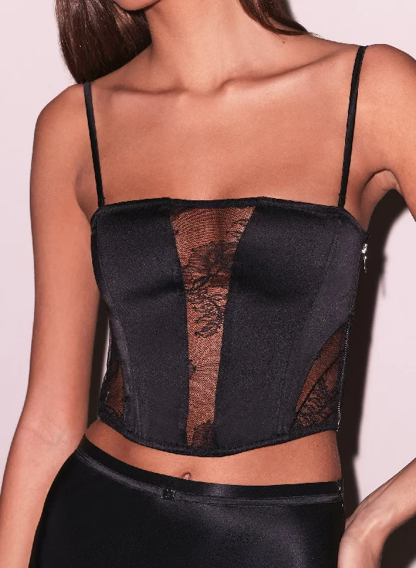 Get The Latest Trends Silk & Bouquet Lace Corset Top