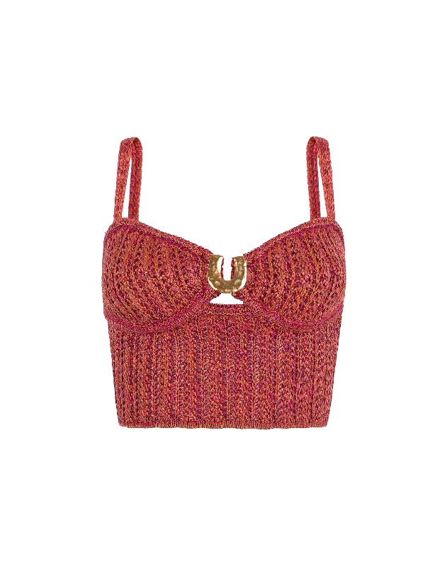 Cozy Comfort Style Sale Knit Aria Top - Berry Burst