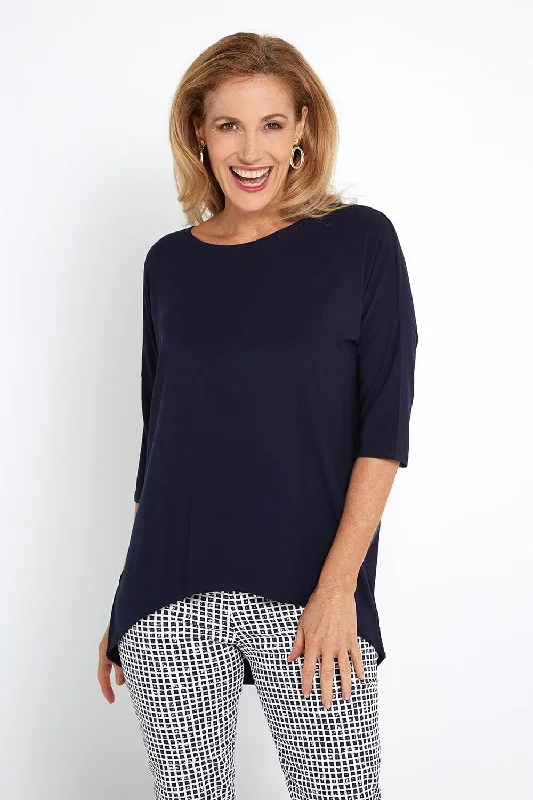 Final Sale Irena Bamboo Top - Dark Navy