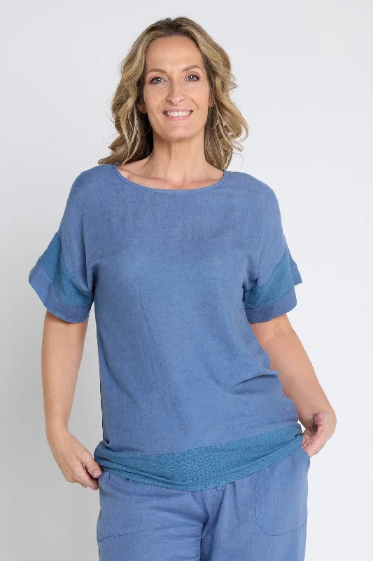 Hot Brand Discounts Zahns Linen Top - Denim